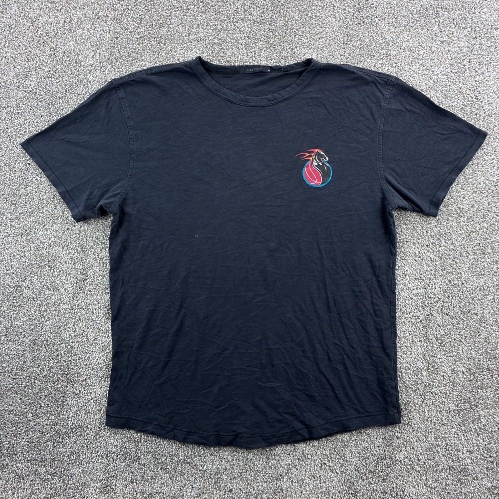 Greyson Shirt Mens Medium Black Cotton Detroit Pistons Basketball‎ Short Sleeve